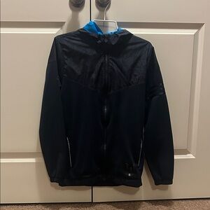 Adidas Messi Youth Black and Blue Climawarm Jacket